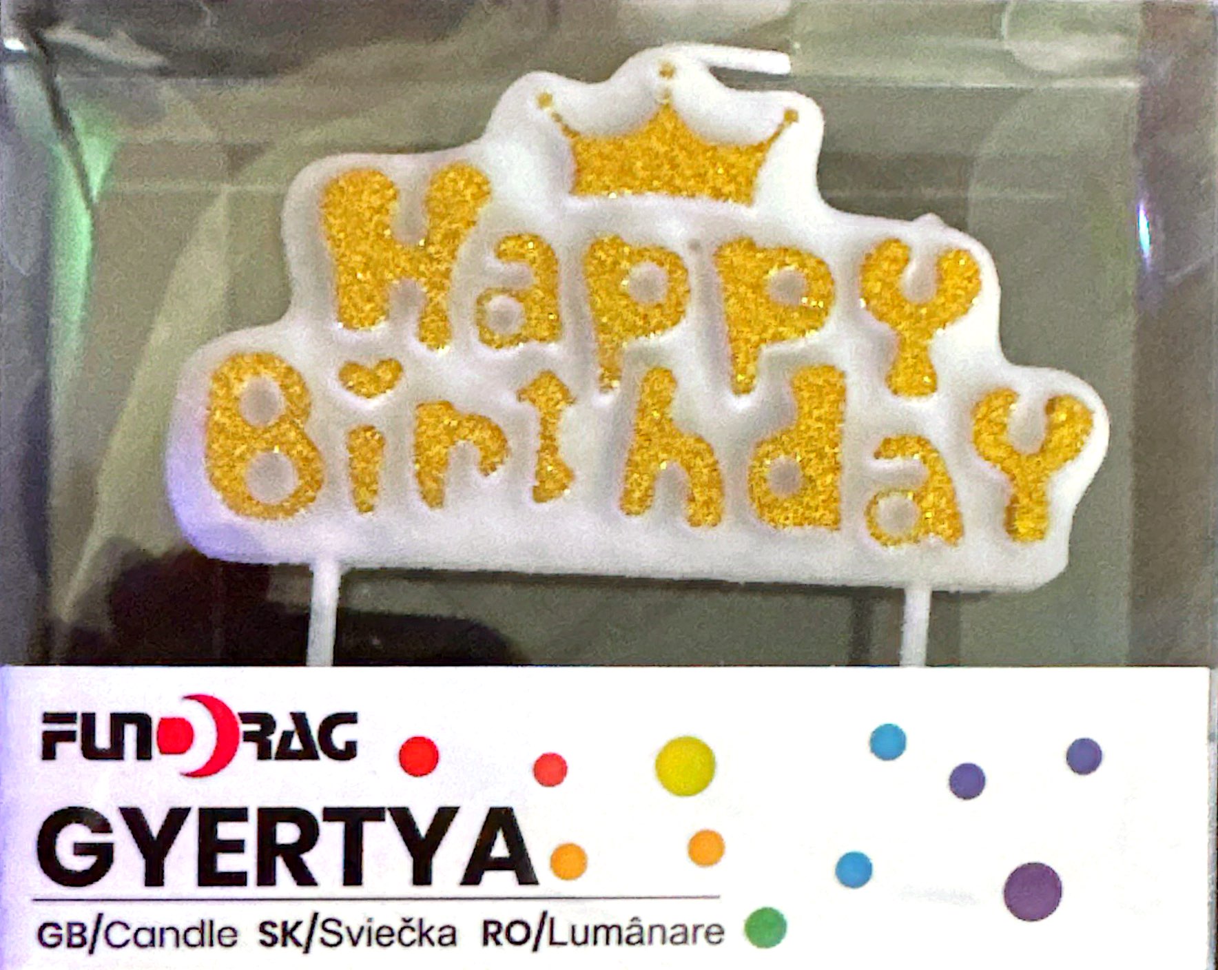 Happy Birthday arany gyertya